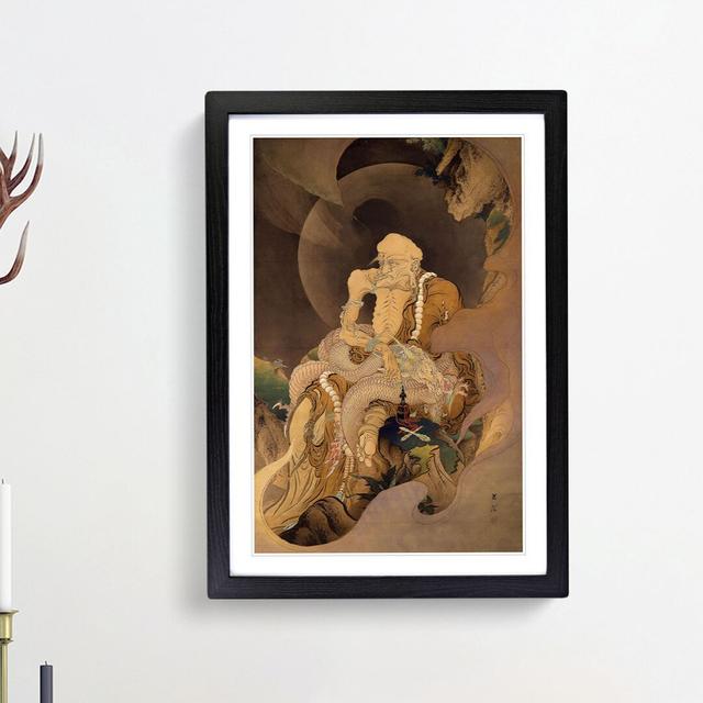 Fukuryu Rakan Zy by Kano Hogai - Picture Frame Painting Print East Urban Home Size: 36cm H x 27cm W x 2cm D, Frame Option: Black Framed on Productcaster.