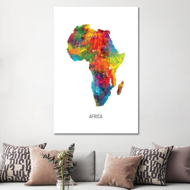 Africa Map by Michael Tompsett - Wrapped Canvas Print Latitude Run Size: 45.72cm H x 30.48cm W x 1.91cm D on Productcaster.