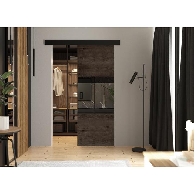 DOOR LUMBA 1 Brayden Studio Door Finish: Dark Ash, Size: 102cm x 205cm on Productcaster.