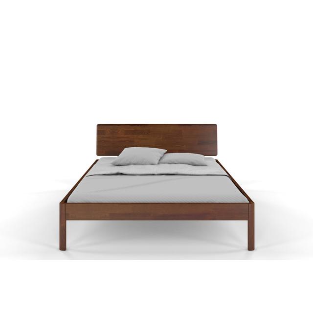 Visby AMMER Wooden Bed 1 Brayden Studio Colour: Walnut, Size: European Kingsize (160 x 200cm) on Productcaster.