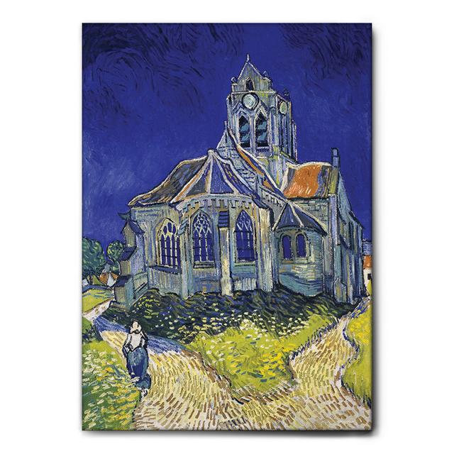 The Church of Auvers Sur Oise (Front) by Vincent Van Gogh - Wrapped Canvas Painting Rosalind Wheeler Size: 135cm H x 95cm W on Productcaster.