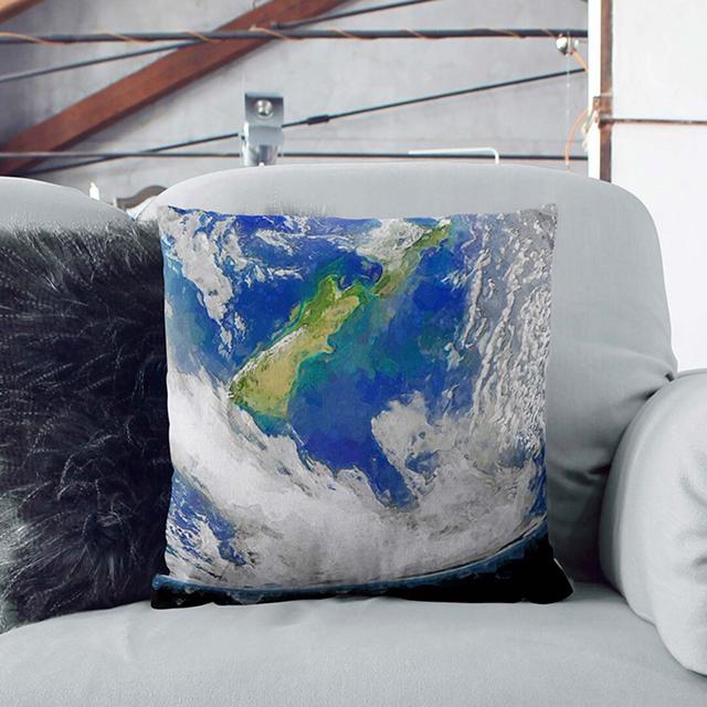 Curve of Planet Earth in Abstract Cushion with Filling East Urban Home Size: 40cm H x 40cm W x 15cm D on Productcaster.