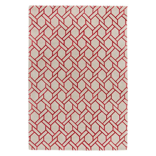 Nexus Hand Tufted Fine Red Rug Longshore Tides Rug Size: Rectangle 120 x 170cm on Productcaster.