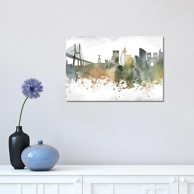 Lisbon Skyline by WallDecorAddict - Wrapped Canvas Print Latitude Run Size: 30.48cm H x 45.72cm Wx 1.905cm D on Productcaster.