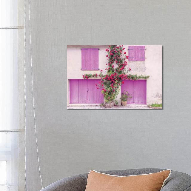 France, Provence. Colorful House Facade. by Jaynes Gallery - Wrapped Canvas Print Latitude Run Size: 45.72cm H x 66.04cm W x 1.91cm D on Productcaster.