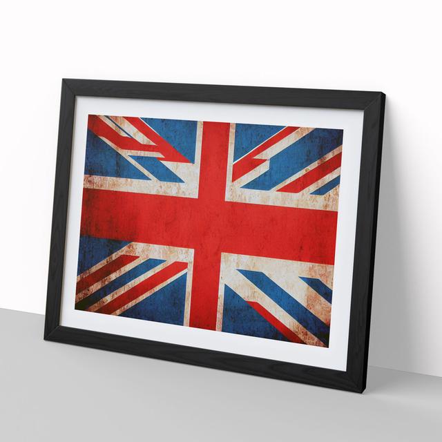 Abstract Union Jack Flag Vol.5 - Picture Frame Graphic Art Brambly Cottage Size: 25cm H x 34cm W x 2cm D, Frame Colour: Black on Productcaster.