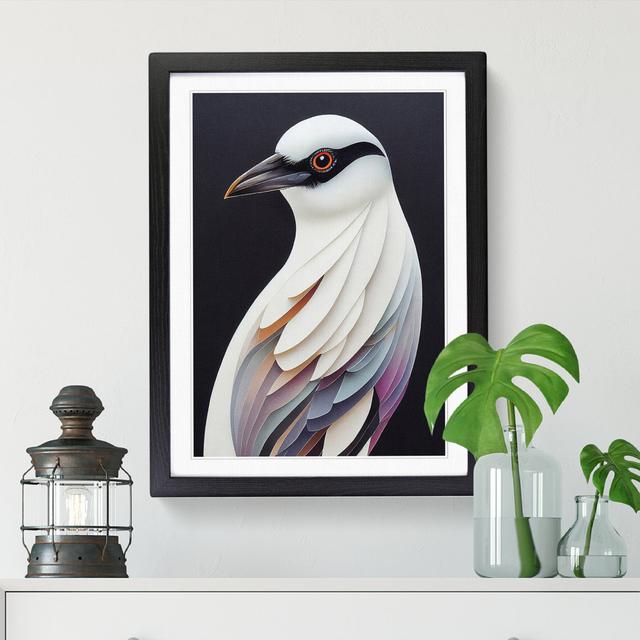 White Bird - Single Picture Frame Graphic Art ClassicLiving Size: 34cm H x 25cm W x 2cm D, Frame Option: Walnut on Productcaster.