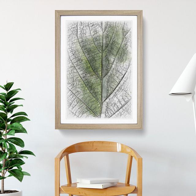 Leaf Pathways Sketch - Picture Frame Painting Print East Urban Home Format: Oak Framed, Size: 45cm H x 33cm W x 2cm D on Productcaster.