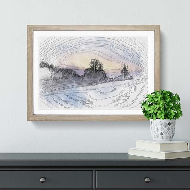 Trees at Wintertime in Slovakia in Abstract - Picture Frame Graphic Art Print East Urban Home Frame Option: Oak, Size: 35cm H x 50cm W x 2cm D on Productcaster.