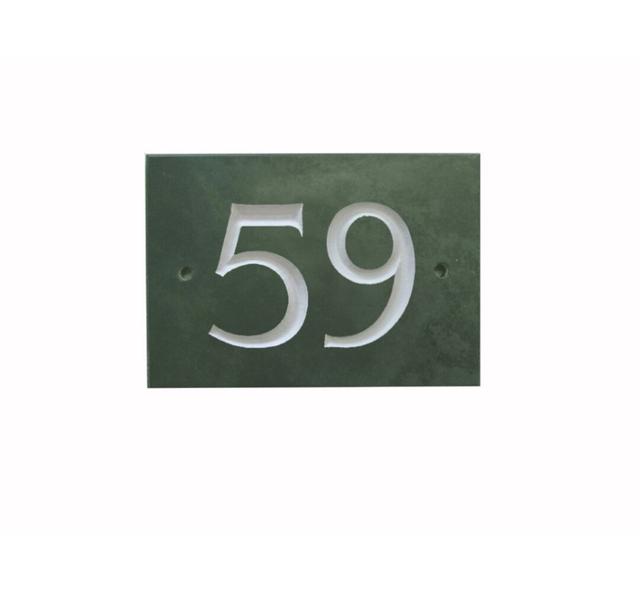 Odacia 10cm H Slate House Number Dakota Fields Number: 59, Colour: Green on Productcaster.