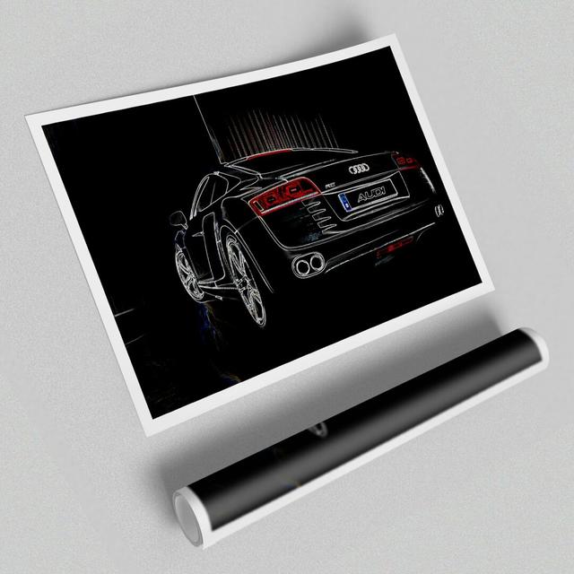 'Audi R8 Rear' - Graphic Art on Paper East Urban Home Size: 42 cm H x 59.4 cm W on Productcaster.