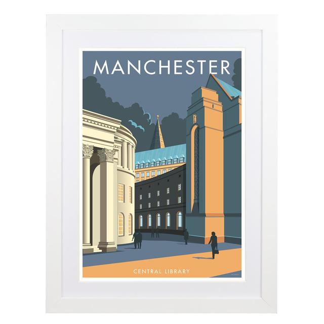 Manchester 1 by Stephen Millership - Graphic Art Print on Paper George Oliver Frame Options: White, Size: 54cm H x 44cm W x 2.2cm D on Productcaster.