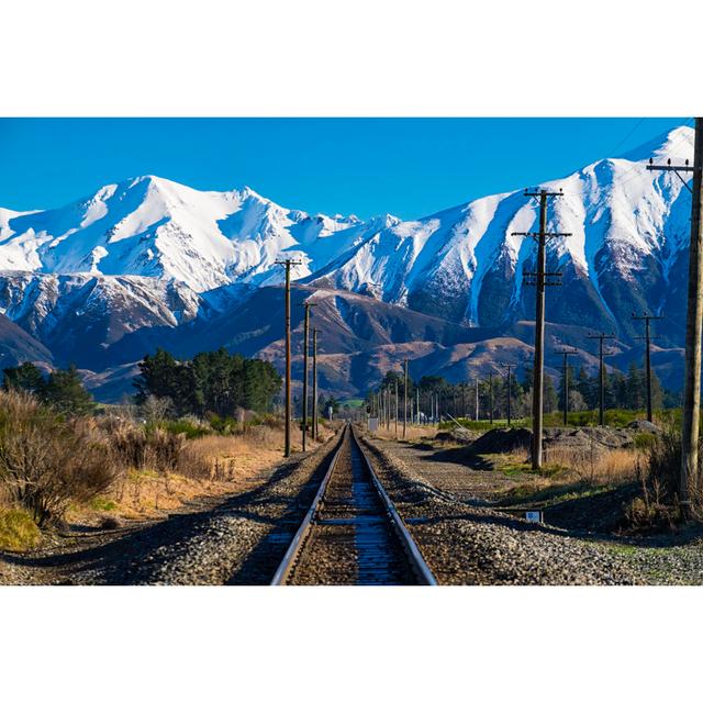 Railway To The Southern Alps by Simonbradfield - Wrapped Canvas Print Alpen Home Size: 61cm H x 91cm W on Productcaster.