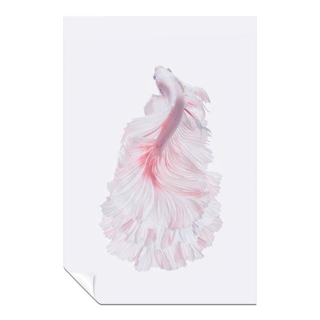 Pink Pastel Graceful Swimming Fish - No Frame Print Panther Print Size: 46cm H x 31cm W on Productcaster.