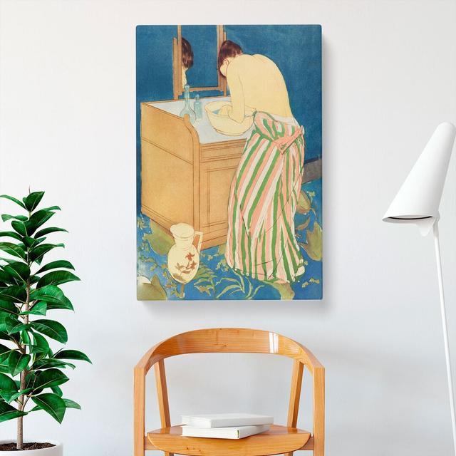 Woman Bathing by Mary Cassatt - Wrapped Canvas Painting East Urban Home Size: 60cm H x 40cm W x 3cm D on Productcaster.