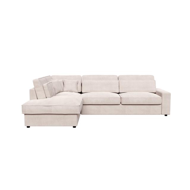 Anfaniola 3 - Piece Creme Upholstered Corner Sofa Canora Grey Orientation: Left Hand Facing on Productcaster.