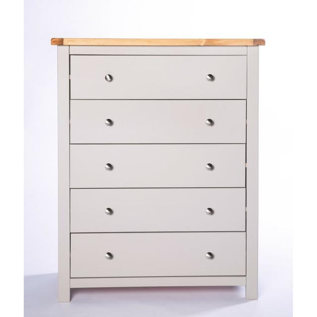 Yorktown 5 Drawer Chest Three Posts Knob Colour: Chrome on Productcaster.