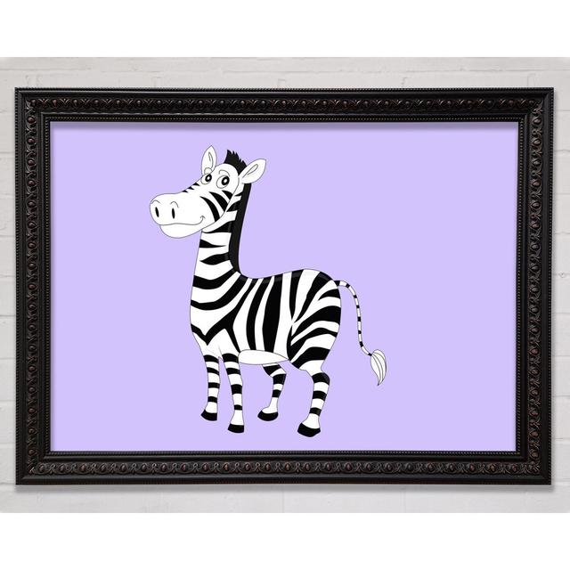 Standing Zebra Silver Framed Print Bright Star Size: 59.7cm H x 84.1cm W, Colour: Lilac on Productcaster.