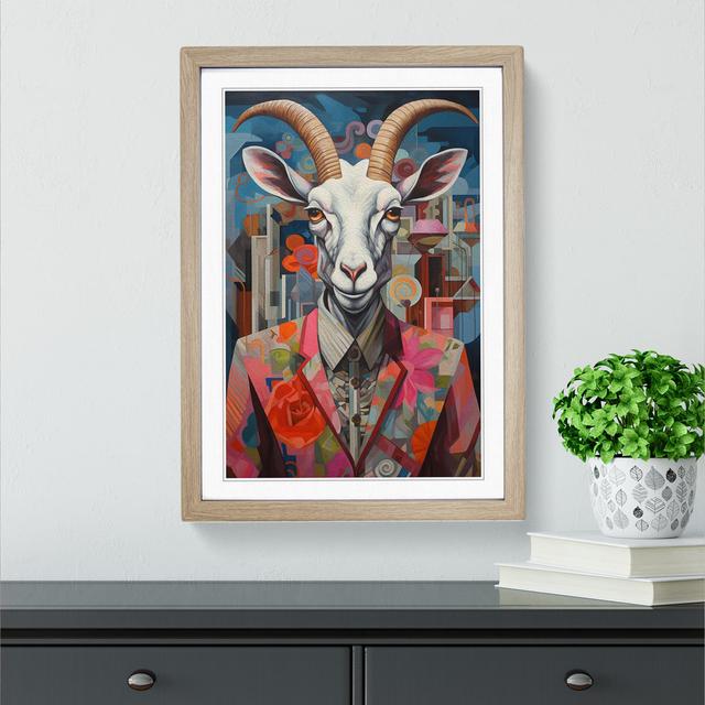 Goat Dadaism No.2 Happy Larry Format: Oak Framed, Size: 34cm H x 25cm W on Productcaster.