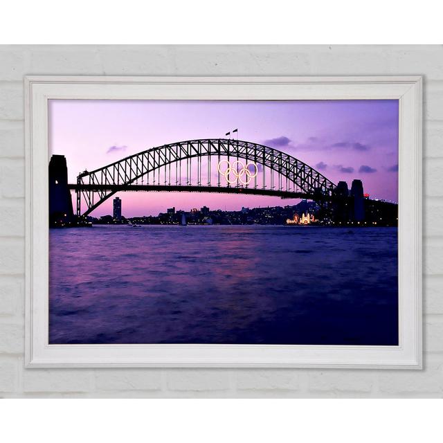 Sydney Harbour Bridge Pink Reflections Framed Print Bright Star Size: 84.1cm H x 118.9cm W x 1.5cm D on Productcaster.