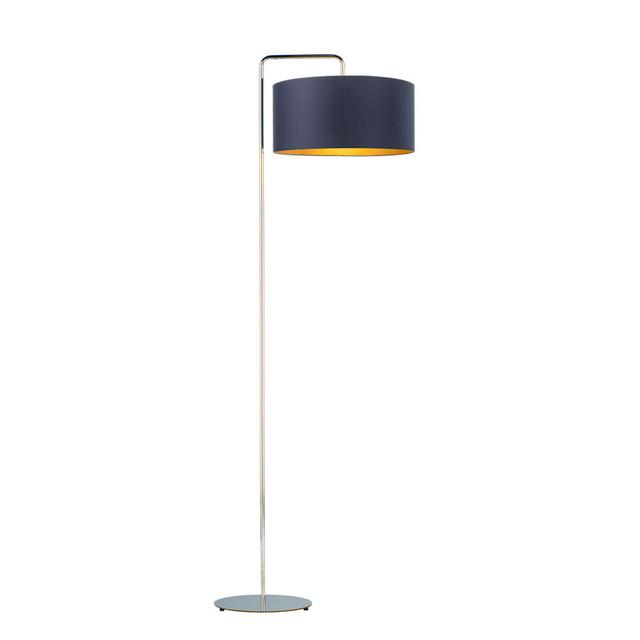 150 cm Stehlampe Ronneshia Brayden Studio Lampenschirmfarbe: Marineblau, Gestellfarbe: Grau on Productcaster.