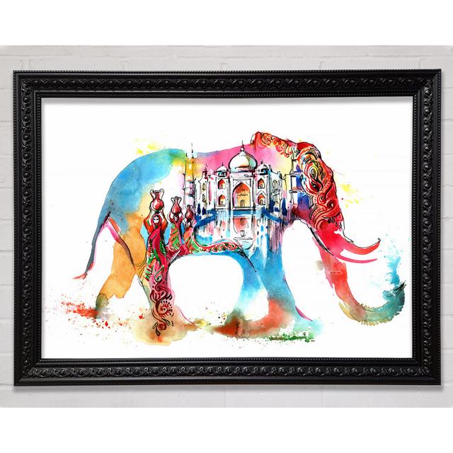 Rainbow Indian Elephant - Single Picture Frame Art Prints Latitude Vive Size: 100cm H x 141.4cm W on Productcaster.