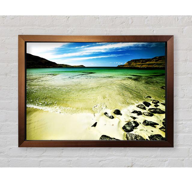 The Ocean Flow Bay Framed Print House of Hampton Size: 59.7cm H x 84.1cm W, Format: Bronze Framed Paper on Productcaster.