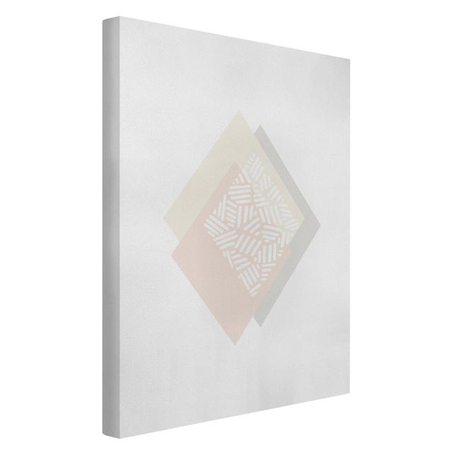 Soft Color Geometry Check - Wrapped Canvas Graphic Art Ebern Designs Format: 330g/m² recycled canvas, Size: 90cm H x 60cm W on Productcaster.