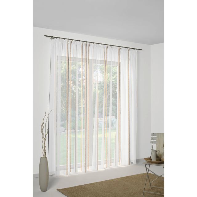 Chloe Sheer Single Curtain Panel Wirth Panel Size: 125cm Width x 450cm Drop, Curtain Colour: Brown on Productcaster.