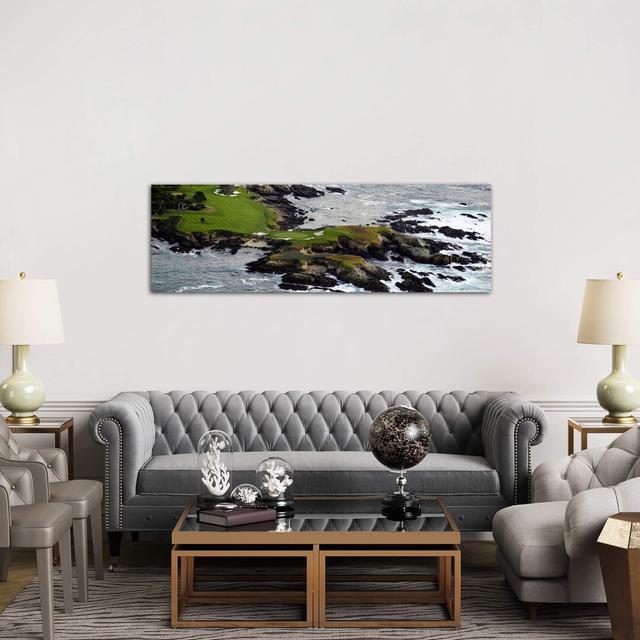 Golf Course On An Island Pebble Beach Golf Links, Pebble Beach, Monterey County, California, Usa - Wrapped Canvas Panoramic Print Brayden Studio Size: on Productcaster.