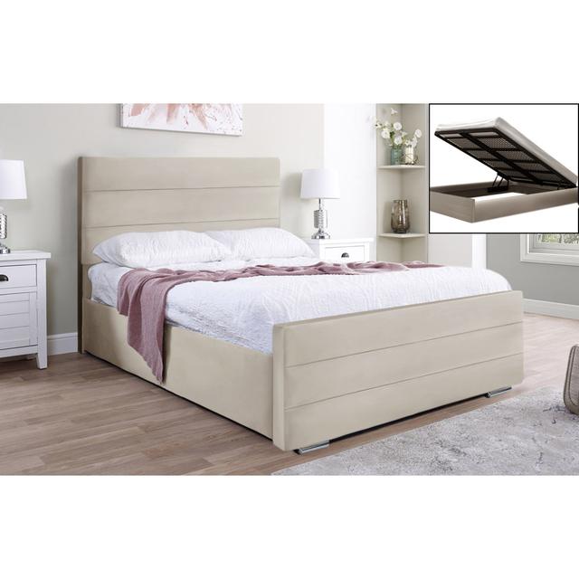 Abrytha Upholstered Storage Bed Fairmont Park Colour: Cream, Size: Double (4'6) on Productcaster.