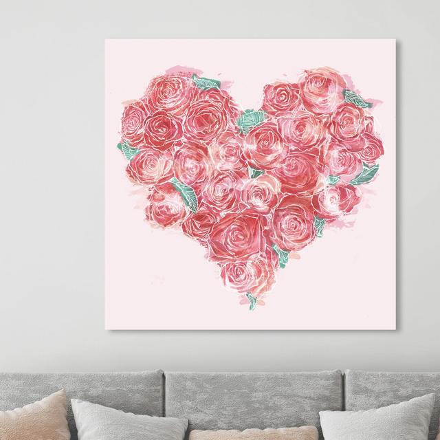 'Heart of Rose' Painting on Wrapped Canvas East Urban Home Size: 50.8 cm H x 50.8 cm W x 3.8 cm D on Productcaster.