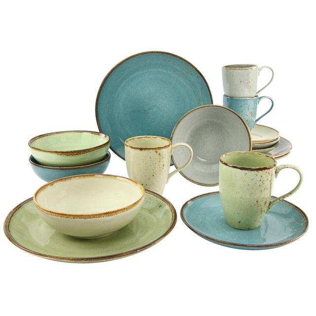 NATURE COLLECTION 16 Piece Stoneware Dinnerware Set - Service for 4 Creatable on Productcaster.