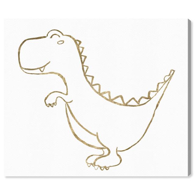 Line T-Rex Canvas Art HoneyBee Nursery Size: 76cm H x 91cm W x 4cm D on Productcaster.