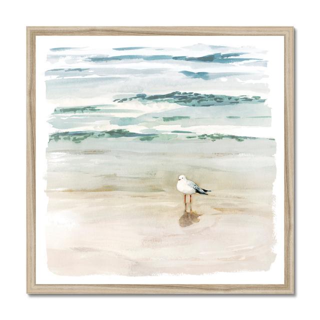 Seagull Cove II by Victoria Borges - Painting Beachcrest Home Format: Natural Wood Framed Paper Print, Size: 55cm H x 55cm W on Productcaster.