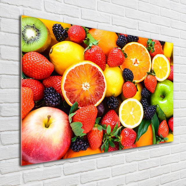 Glasbild Colorful Fruits Ebern Designs on Productcaster.