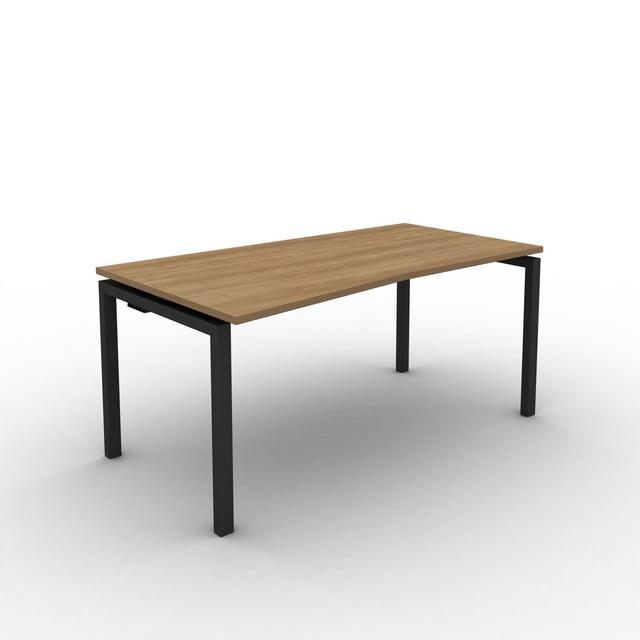 Grazian Desk Ebern Designs Size: 73cm H x 120cm W x 90cm D, Top Colour: Romana Cherry, Frame Colour: Black on Productcaster.