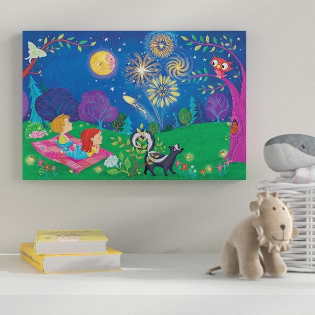 Beautiful Night - Graphic Art on Canvas HoneyBee Nursery Size: 76cm H x 114cm W on Productcaster.