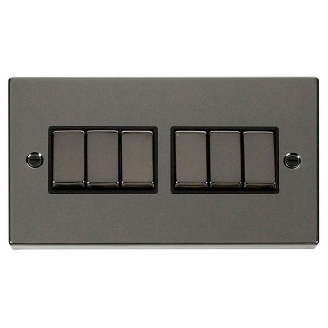 Black Nickel 10A 6 Gang 2 Way Ingot Light Switch Symple Stuff on Productcaster.