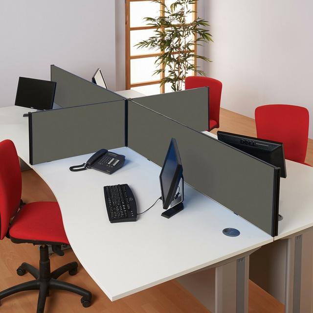 Desk Privacy Panel Symple Stuff Size: 40cm H x 160cm W x 3cm D, Colour: Gunmetal on Productcaster.