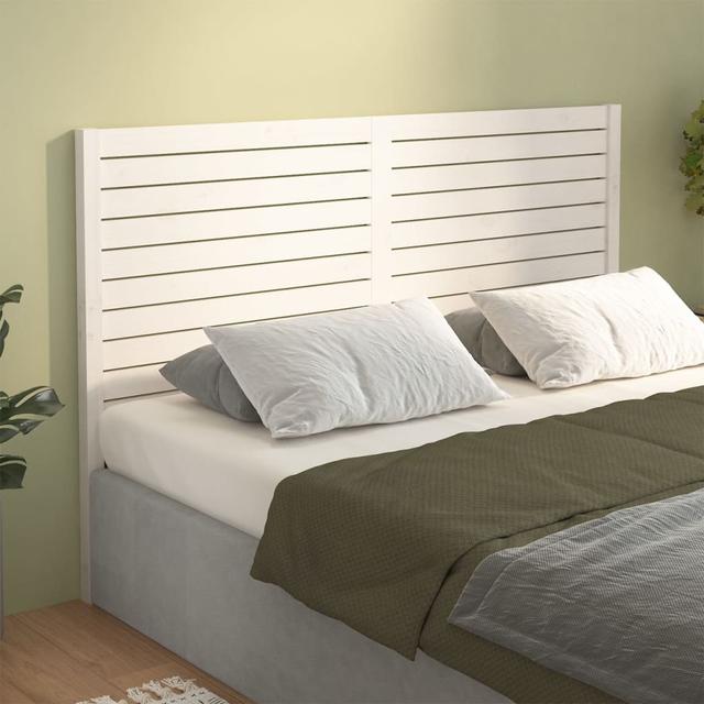 Jamael Kingsize (206 x 4 x 100 cm) Solid Wood Headboard 17 Stories Colour: White, Size: Small Double (4') on Productcaster.