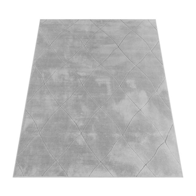 Rug in living room, bedroom, short pile, Scandi diamond pattern, plain 3D gray Fairmont Park Rug Size: Rectangular 200 x 280cm, Colour: Grey/Brown/Blu on Productcaster.