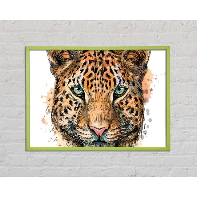 Leopard Face Watercolour - Single Picture Frame Art Prints Latitude Vive Size: 29.7cm H x 42cm W x 2cm D on Productcaster.