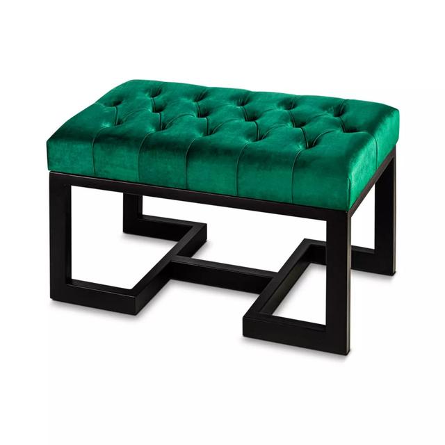 Elizabethanne Upholstered Bench Ebern Designs Size: H50 x W45 x D35cm, Upholstery: Bottle Green on Productcaster.