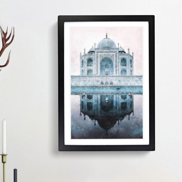 The Taj Mahal in Agra India Abstract - Picture Frame Painting Print East Urban Home Frame Option: Black Framed, Size: 63cm H x 45cm W x 2cm D on Productcaster.