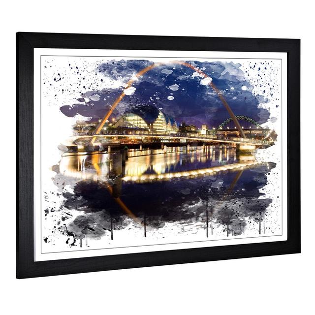 'Millennium Bridge Newcastle' Graphic Art Print East Urban Home Size: 45cm H x 62cm W, Format: Framed Picture on Productcaster.