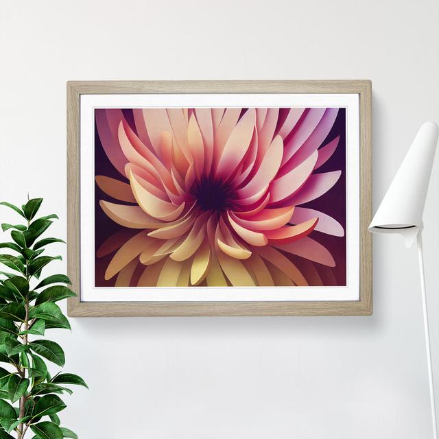 Alluring Chrysanthemum Flower - Single Picture Frame Print Marlow Home Co. Size: 25cm H x 34cm W x 2cm D, Frame Colour: Oak on Productcaster.