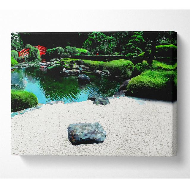 Peaceful Chinese Garden - Wrapped Canvas Art Prints Latitude Run Size: 101.6cm H x 142.2cm W x 10cm D on Productcaster.