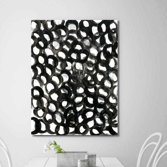 Black Circles by Kent Youngstrom - Wrapped Canvas Painting East Urban Home Size: 51 cm H x 38 cm W x 4 cm D on Productcaster.