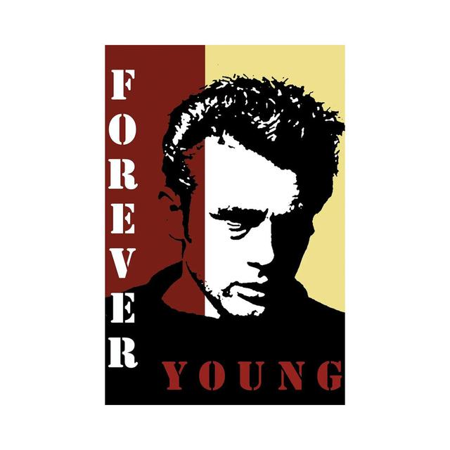 Forever Young James Dean by Kateryna Bortsova - Wrapped Canvas Graphic Art iCanvas Size: 101.6cm H x 66.04cm W x 1.91cm D on Productcaster.